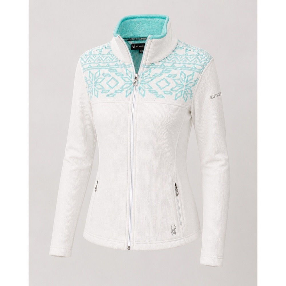 Spyder Jacket Women's L Core Zip Sweater Fair Isle Snowflake Ski Fleece Gorpcore